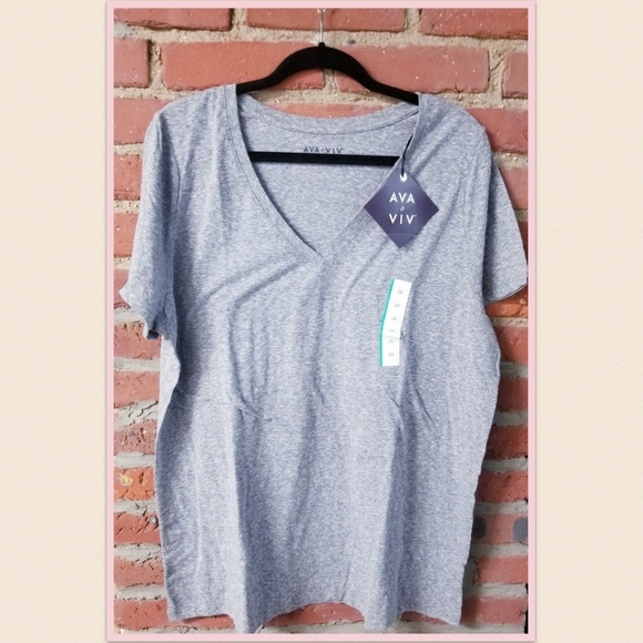 SOLD OUT Grey Essential V-Neck Burnout T-shirt - Picture 3 of 7